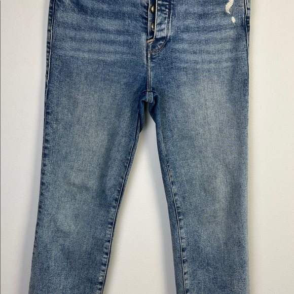 Good American Good Curve Exposed Button High Rise Straight Leg Jean Stretch 6/28 - Picture 4 of 16